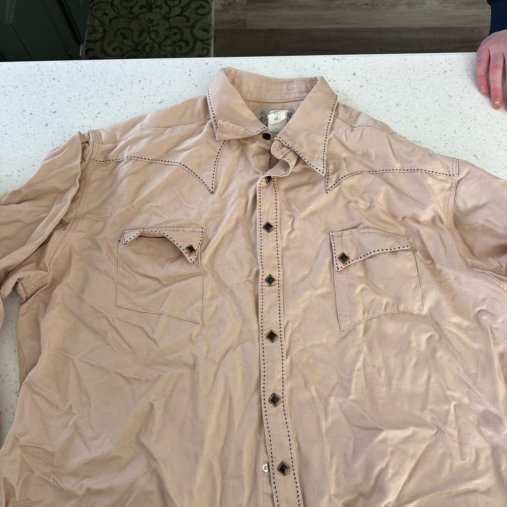 Men's Beige Western Shirt